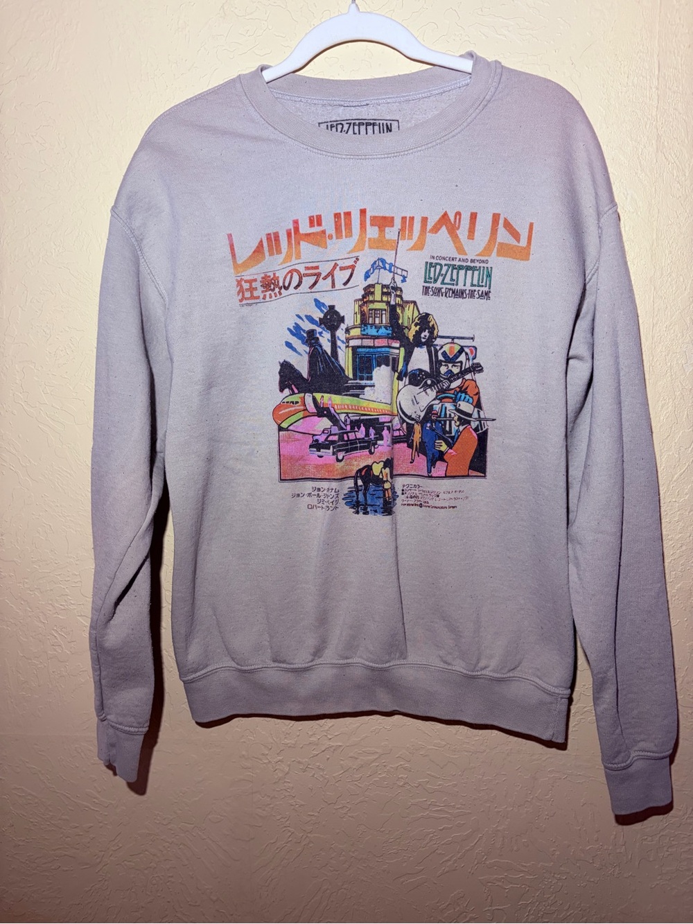 Led Zeppelin Graphic Crewneck Sweatshirt - Light Gray